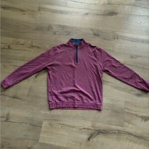 johnnie-O Men's Maroon Zip-Up Sweater